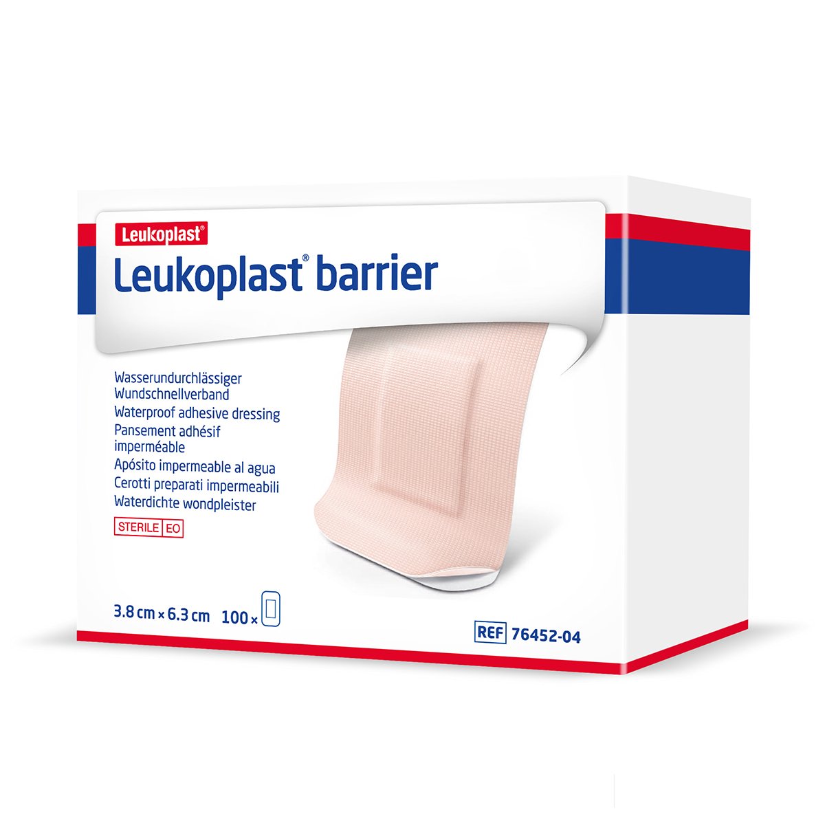 Pack of 100 3.8cm x 6.3cm Leukoplast Barrier Plasters