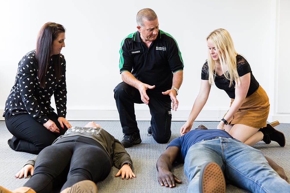 Trainer delivering HSE First Aid at Work course