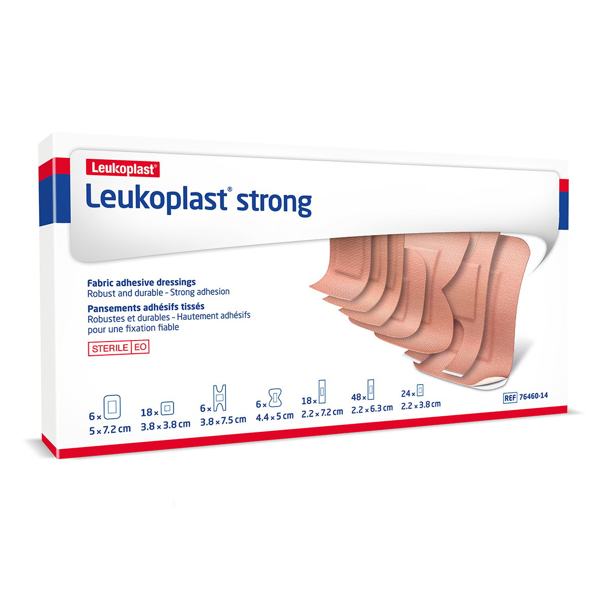 Pack of 120 Assorted Leukoplast Strong Fabric Plasters