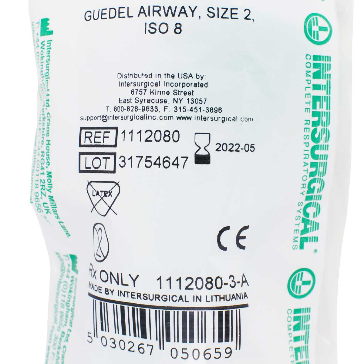 Small Adult Size 2 Guedel Airway packaging