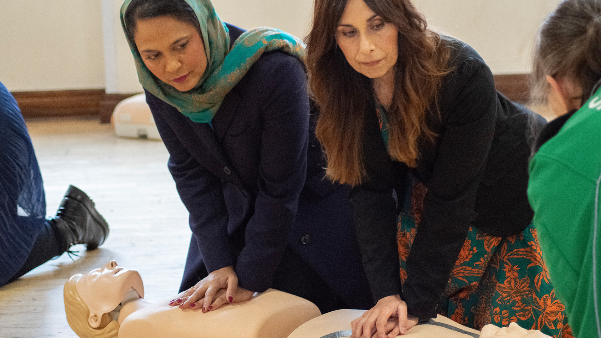 Rushanara Ali MP learning CPR with Samina