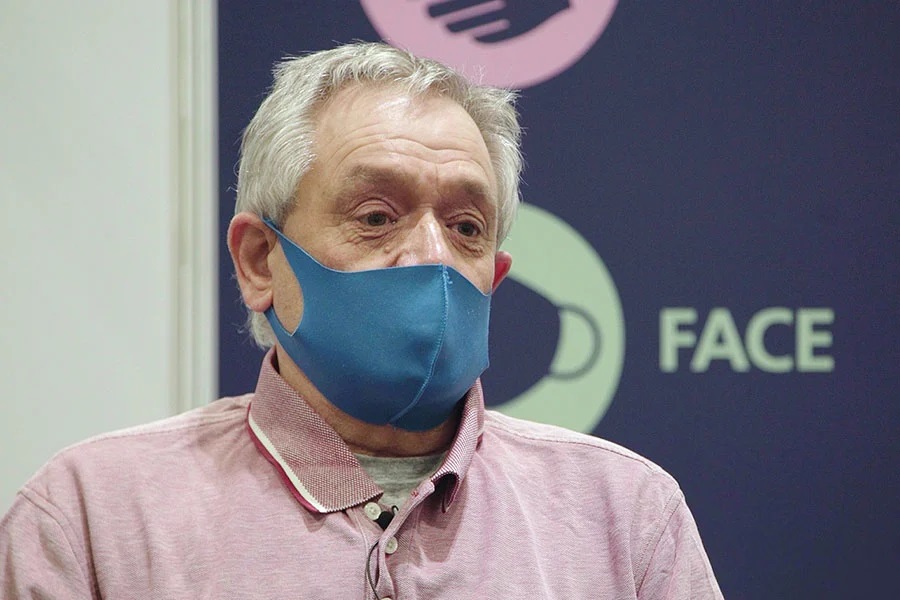 Vaccination patient wearing facemask