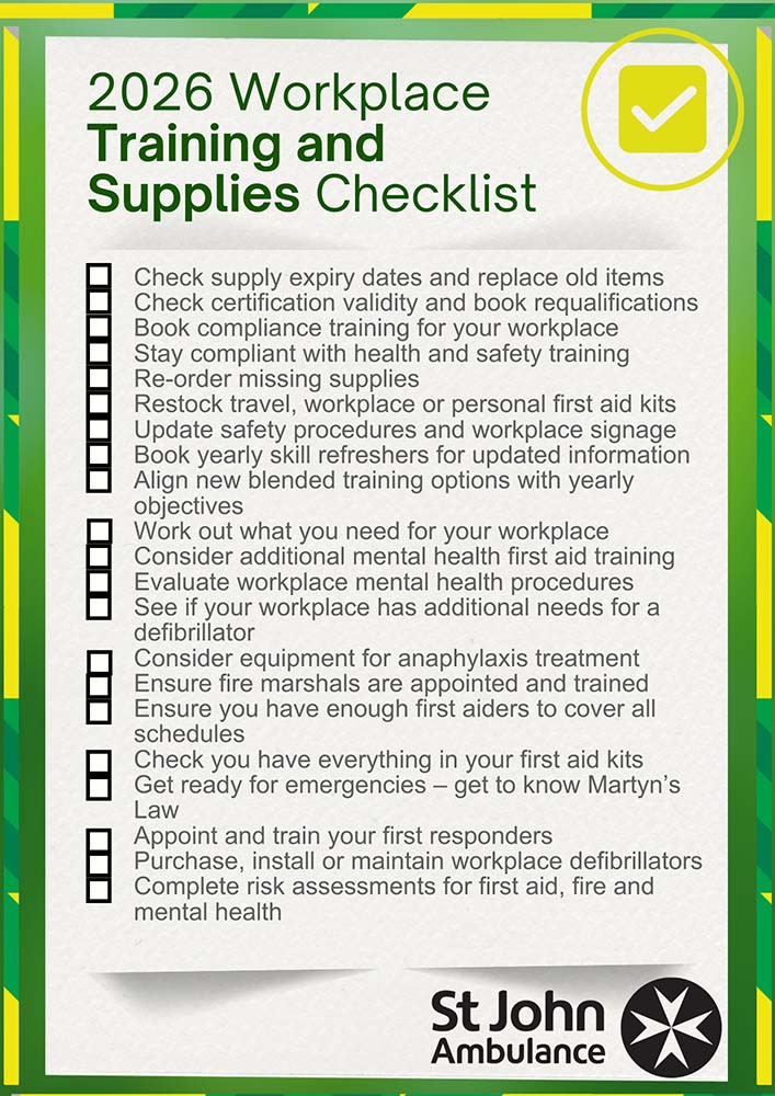 2026 Workplace Training and Supplies Checklist.