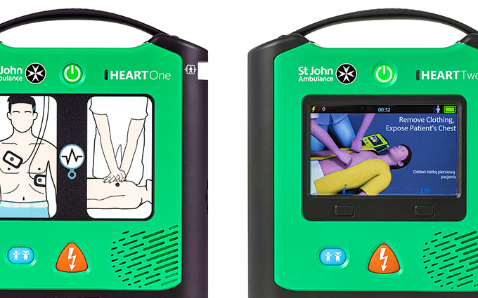 A side-by-side of the two HEART defibrillators.