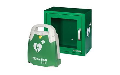 DefiSign Life Fully Automatic Defibrillator and Cabinet Bundle