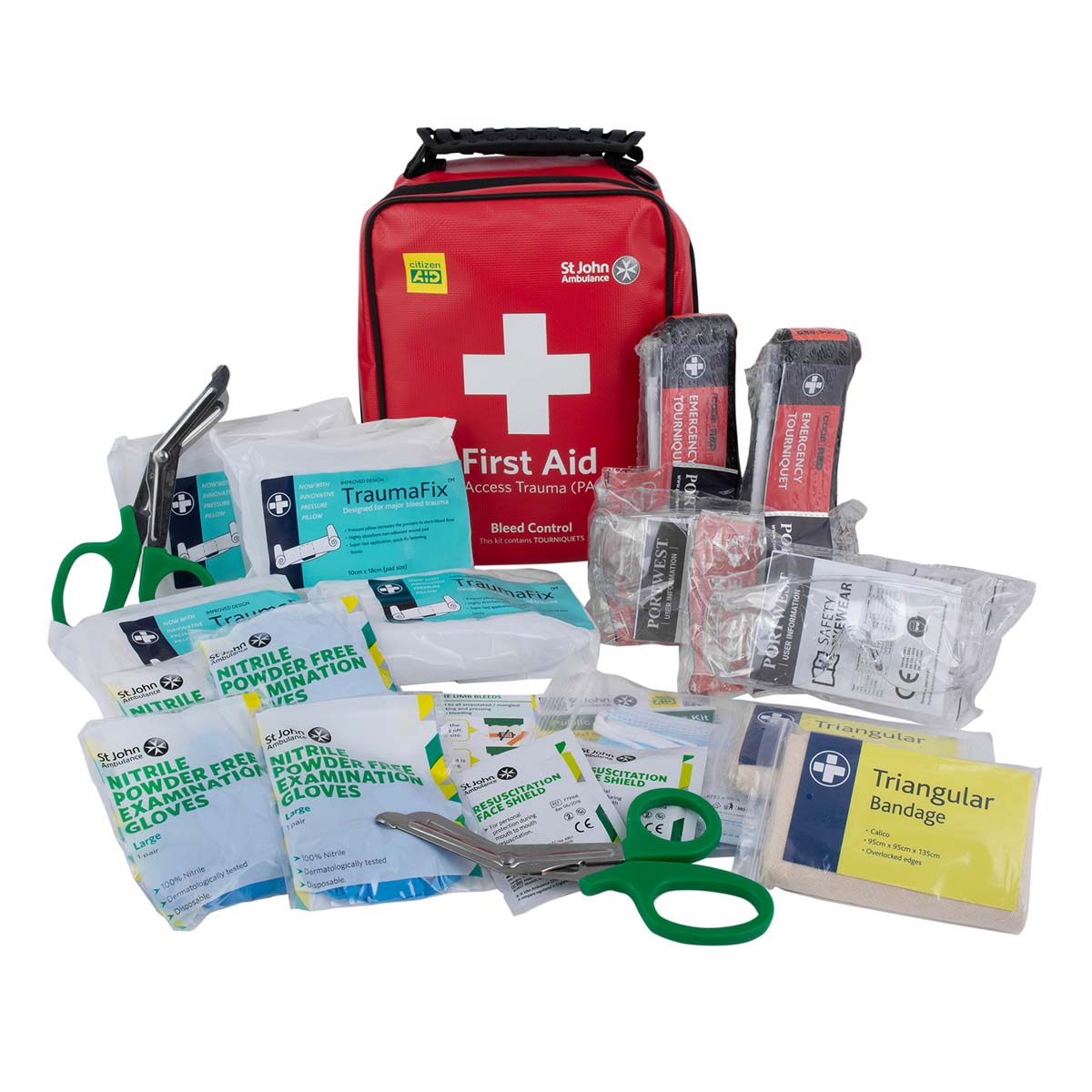St John Ambulance Public Access Trauma PAcT First Aid Kit with Tourniquet
