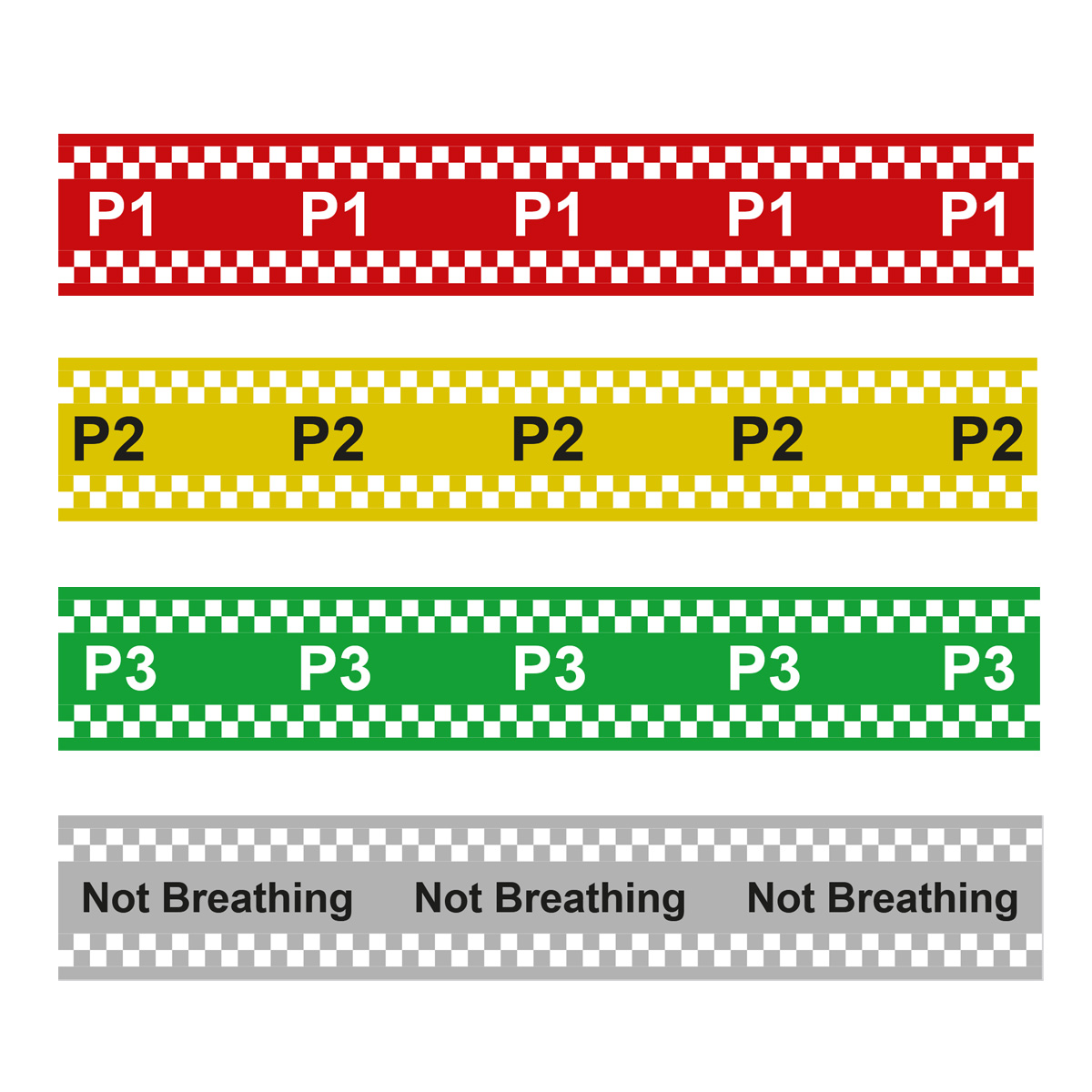 Triage bands in the St John Ambulance Ten Second Triage Kit.