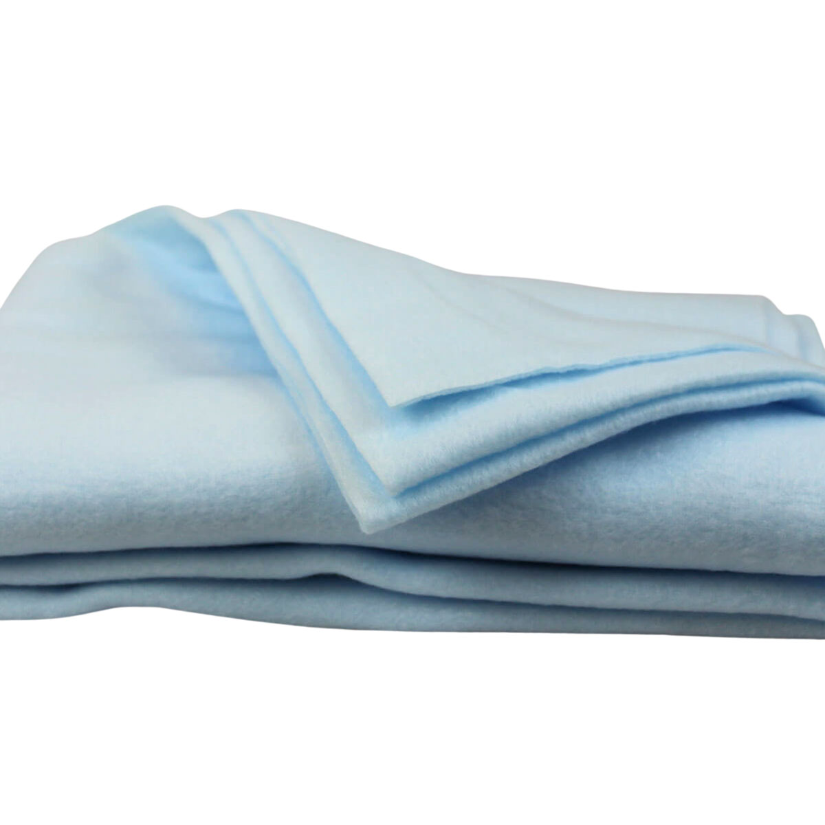 A close-up of the The Interweave Single Use Fleece Blanket, folded.