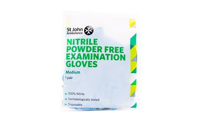 Medium Blue St John Ambulance Nitrile Powder-Free Gloves Medium Blue St John Ambulance Nitrile Powder-Free Gloves