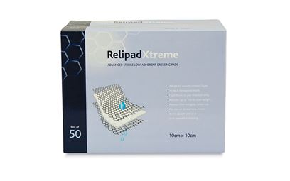 Box of 50 10cm x 10cm Relipad Xtreme Low-Adherent Dressing Pads Box of 50 10cm x 10cm Relipad Xtreme Low-Adherent Dressing Pads Box of 50 10cm x 10cm Relipad Xtreme Low-Adherent Dressing Pads Box of 50 10cm x 10cm Relipad Xtreme Low-Adherent Dressing Pads