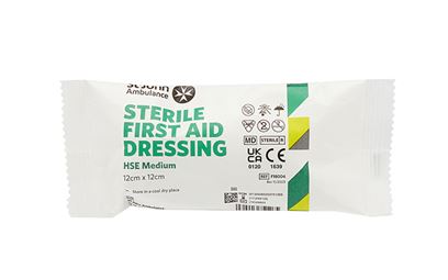 St John Ambulance Medium HSE First Aid Dressing 12 x 12cm St John Ambulance Medium HSE First Aid Dressing 12 x 12cm
