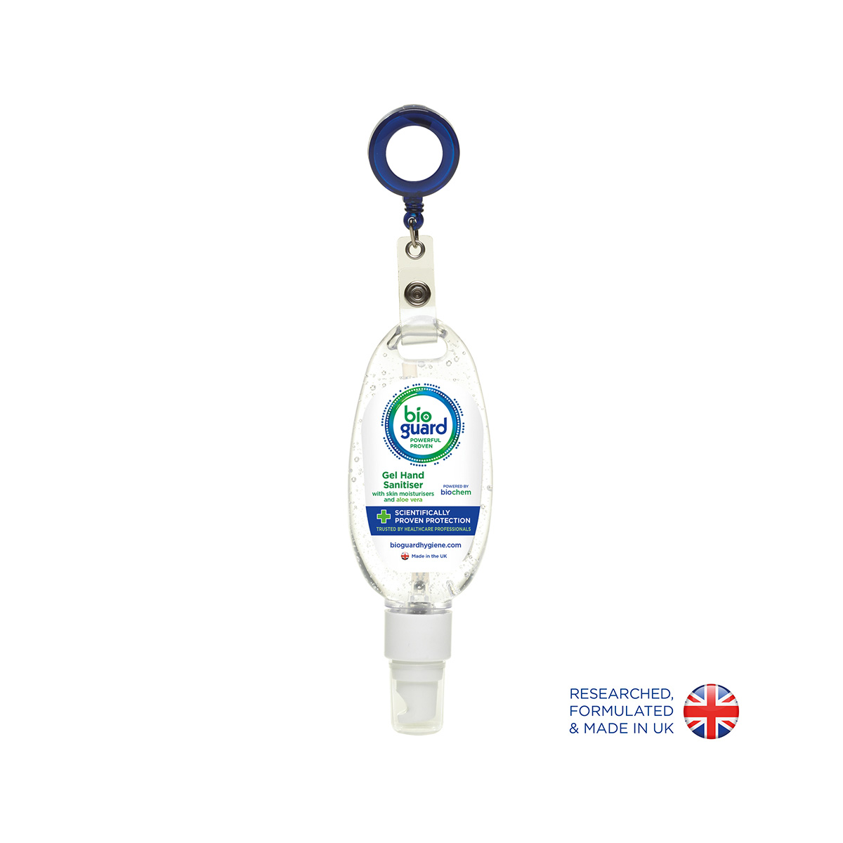 50ml Bioguard Surgical Hand Gel Sanitiser with Clip and Reel