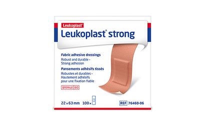 Pack of 100 2.2cm x 6.3cm Leukoplast Strong Fabric Plasters