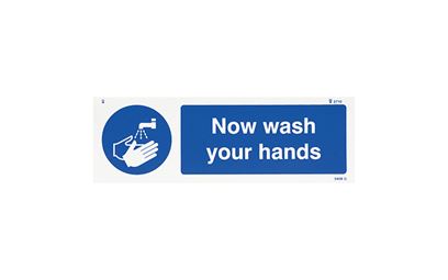 Now Wash Your Hands Vinyl Sign Now Wash Your Hands Vinyl Sign