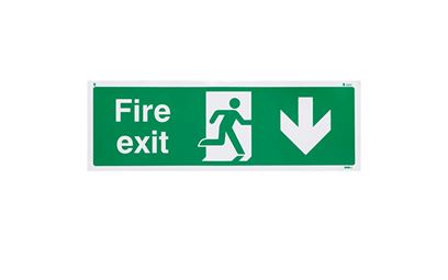 Fire Exit Down British Standard Vinyl Sign