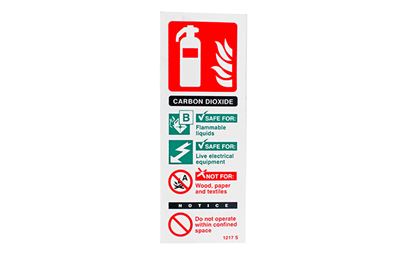 Carbon Dioxide Fire Extinguisher Vinyl Sign