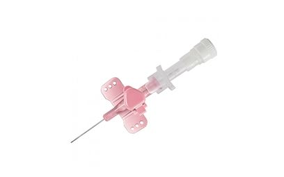 Pack of 50 Pink 20g x 3.2cm Ported Winged Safety Cannula