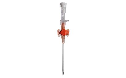Pack of 50 Orange 14g x 4.5cm Ported Winged Safety Cannula