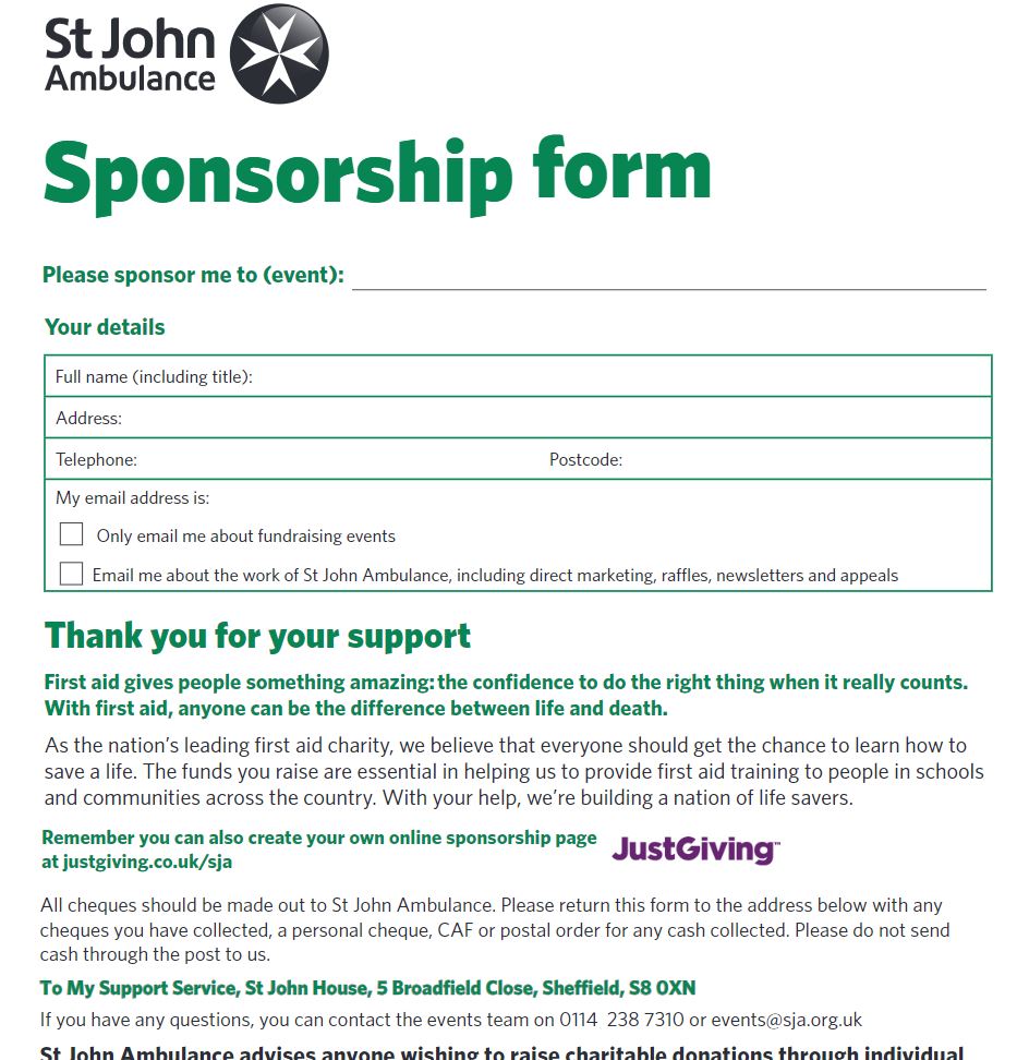 sponsorship form