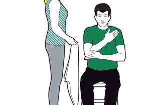 Elevation sling - ask the casualty  to support the Elevation sling - ask the casualty  to support the