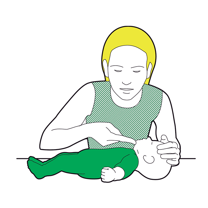 Baby CPR - place them on a firm surface and open their airway
