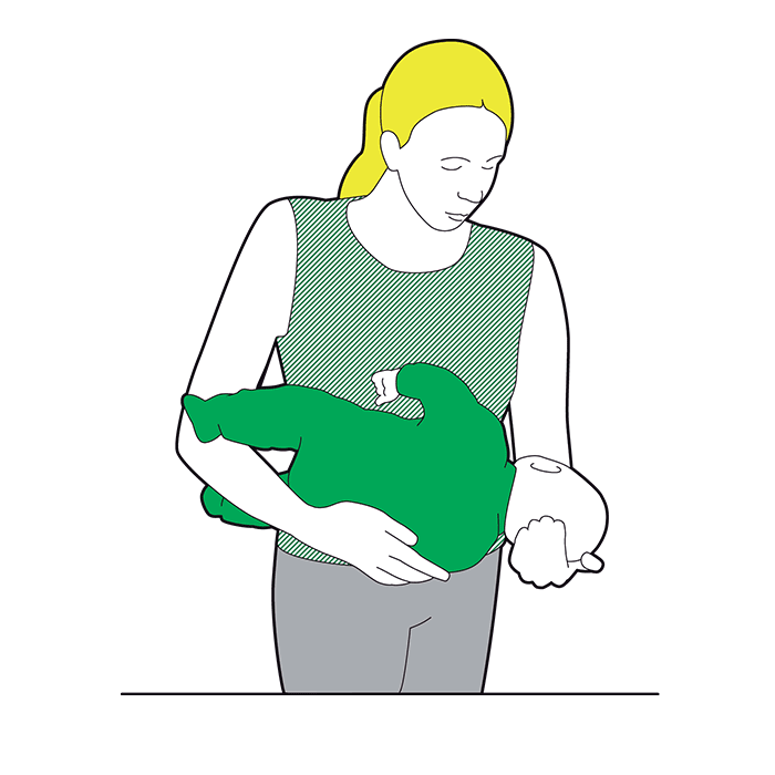 Baby CPR - if baby shows signs of becoming responsive, put them in recovery position