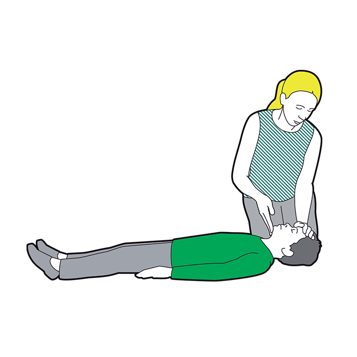 Child CPR - gently lift the chin and tilt the head back