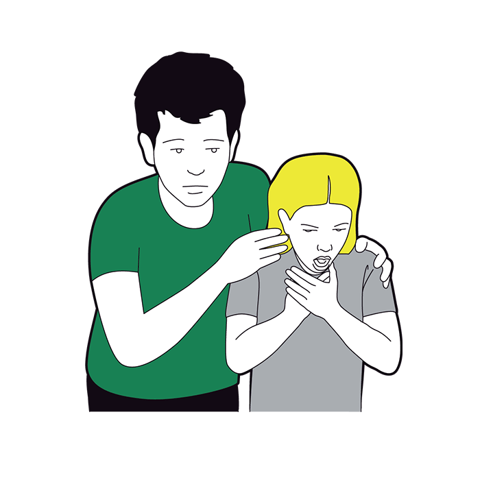 Child choking first aid - child coughs it out