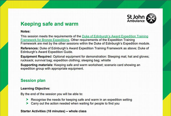Image of Keeping Safe and Warm Lesson Plan