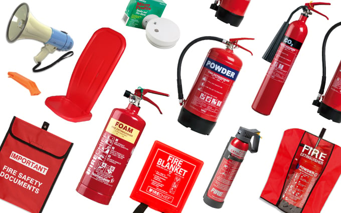 Fire extinguishers, stands and accessories