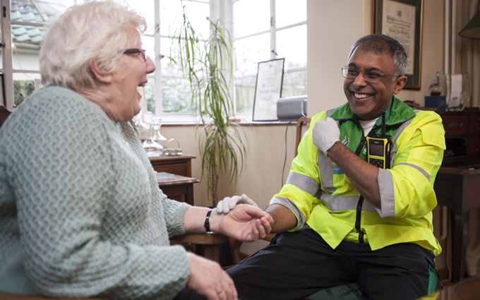 SJA Community First Responder supports patient in her home SJA Community First Responder supports patient in her home