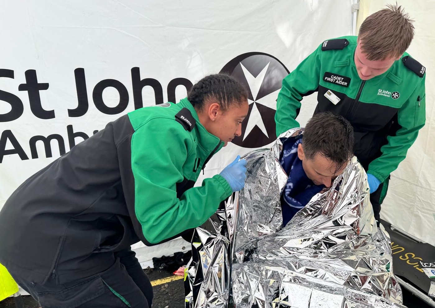 Cadets help treat Richard Walker