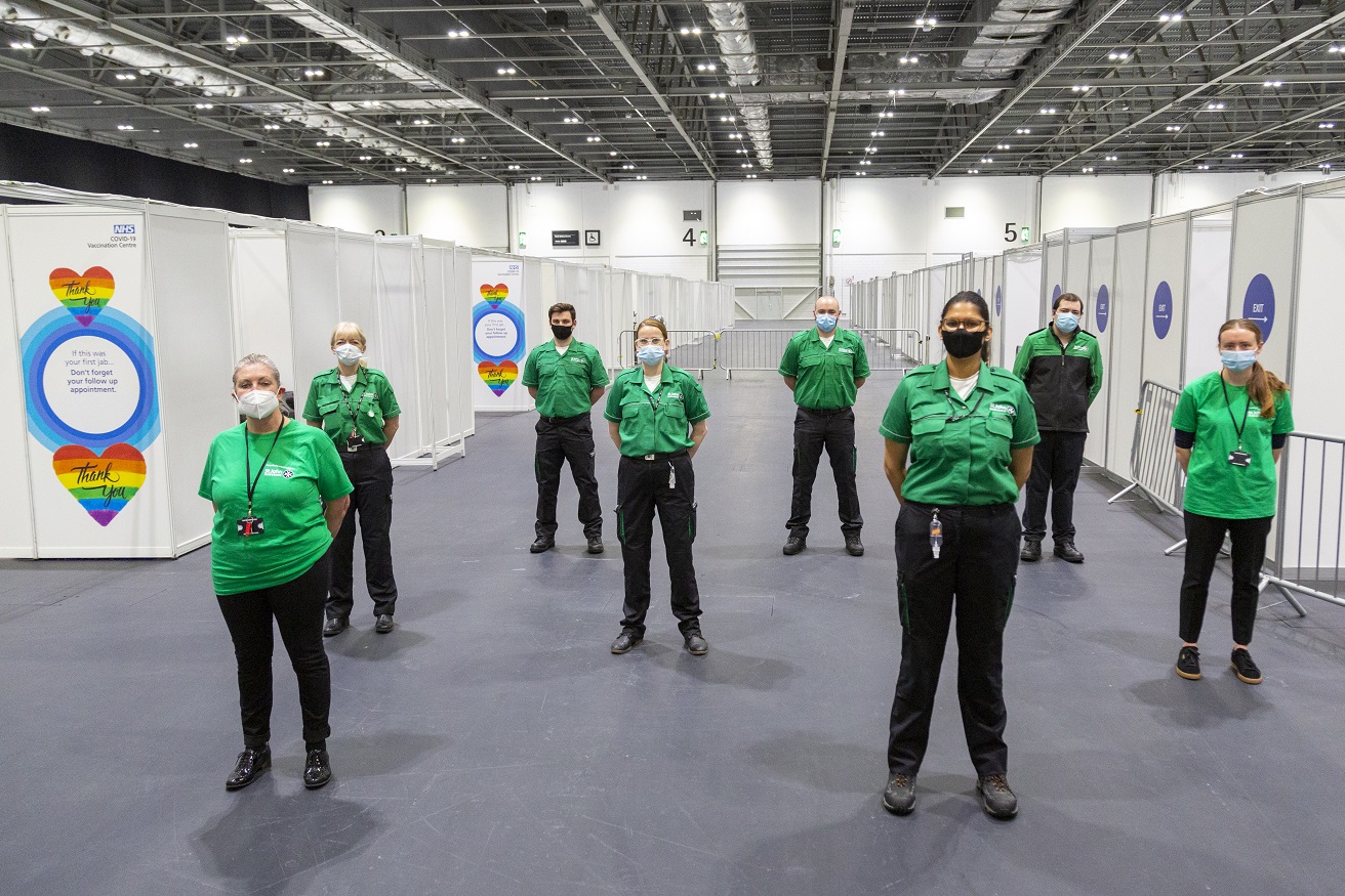 St John Ambulance volunteers at vaccination centre