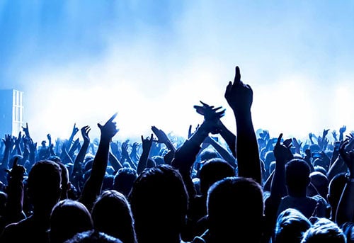 A crowd at a live event.