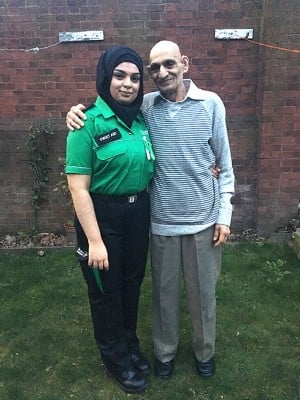 Munazah Abid with her dad