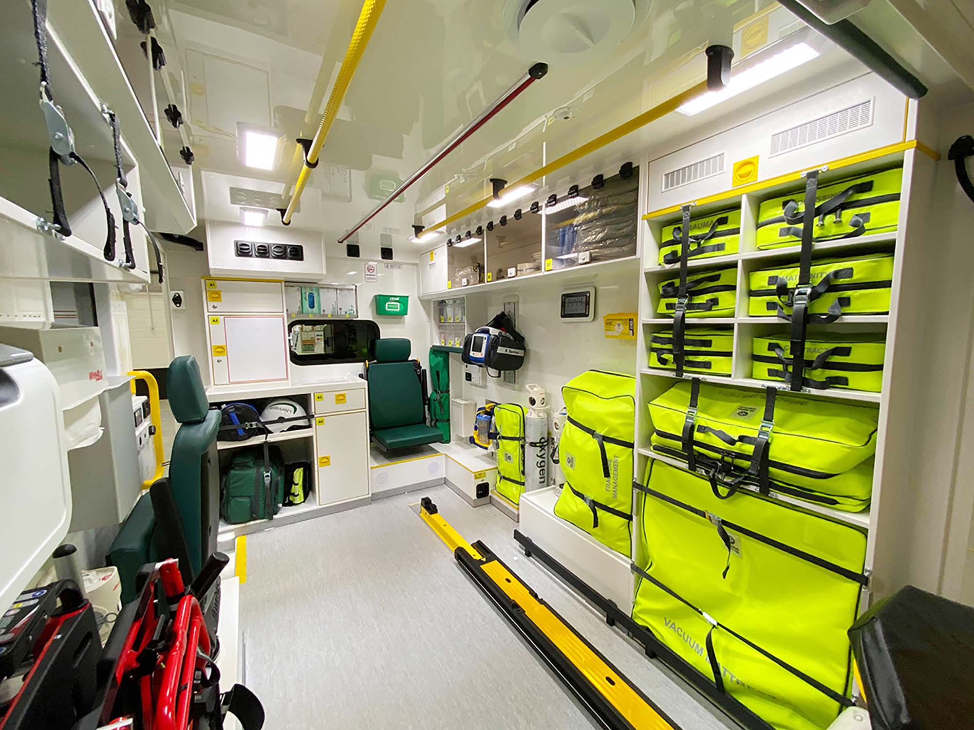 Equipment stored in place a St John Ambulance MAN TSE ambulance