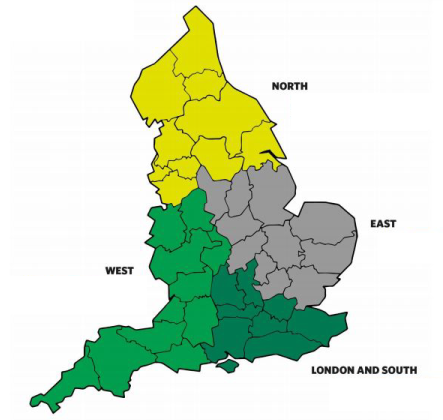 Map of regions