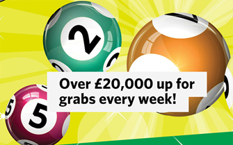 Lottery balls cartoon.