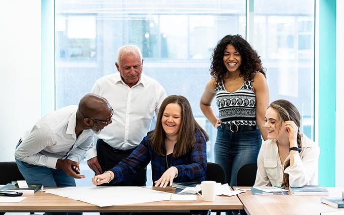 A group of learners having a discussion on a St John Ambulance Mental Health Responder course.   A group of learners having a discussion on a St John Ambulance Mental Health Responder course.