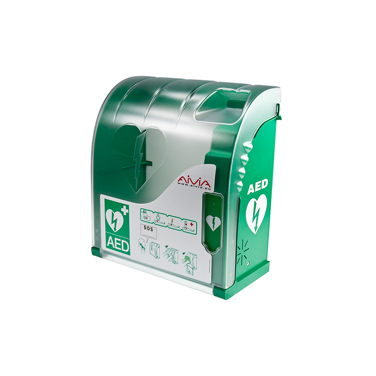 Aivia 200 Defibrillator Wall Cabinet with Alarm and Heating