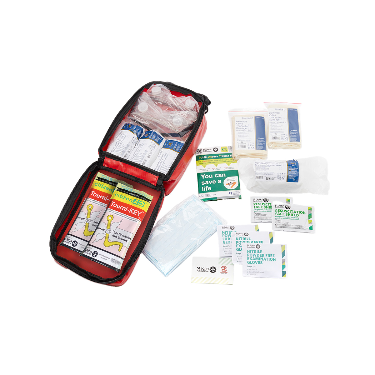 St John Ambulance Public Access Trauma PAcT First Aid Kit with Tourni-Key