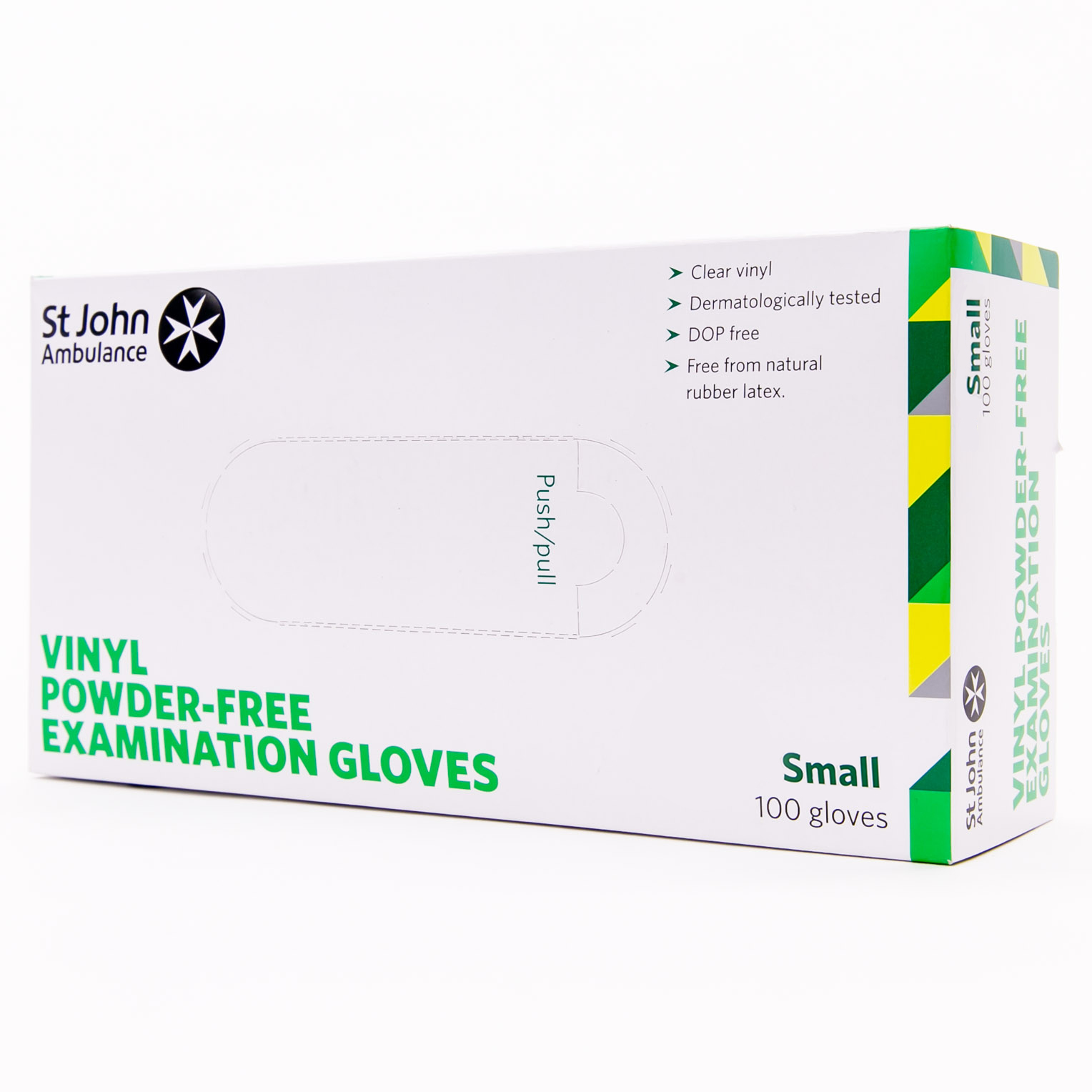 Box of 100 St John Ambulance Vinyl Powder-Free Gloves Small