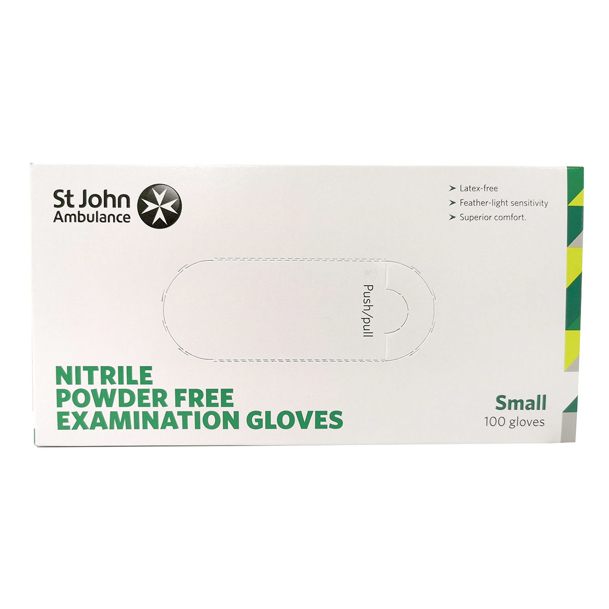 Box of 100 Small St John Ambulance Nitrile Powder-Free Examination Gloves