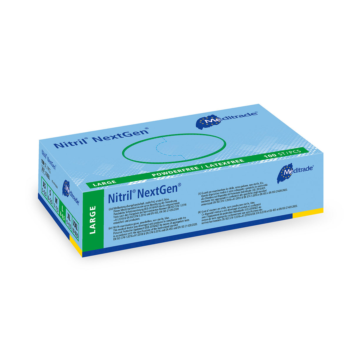 Box of 100 Nitrile Powder-Free Gloves Size Large
