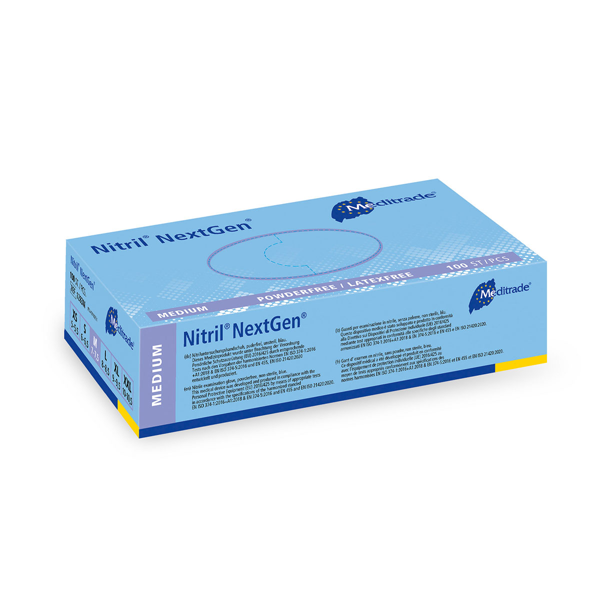 Box of 100 Nitrile Powder-Free Gloves Size Medium