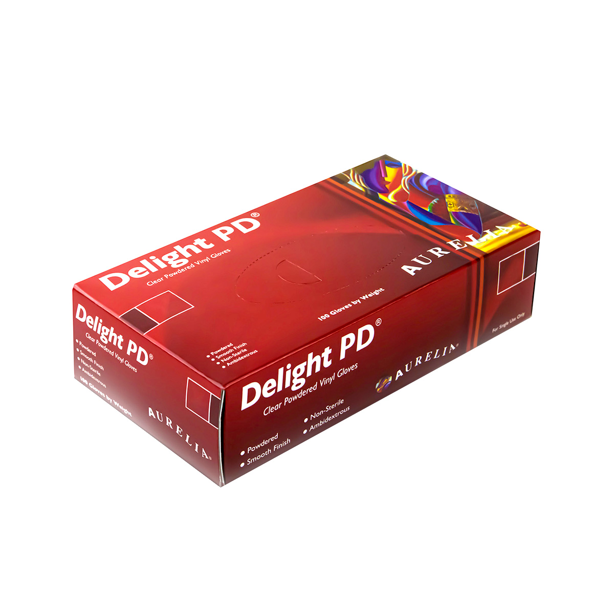 Box of 100 Aurelia Delight Clear Vinyl Gloves
