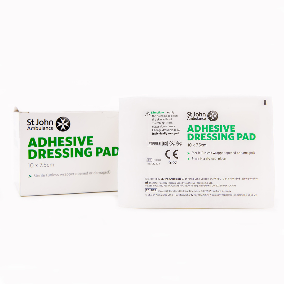 Pack of 50 10cm x 7.5cm St John Ambulance Large Adhesive Dressing Pads
