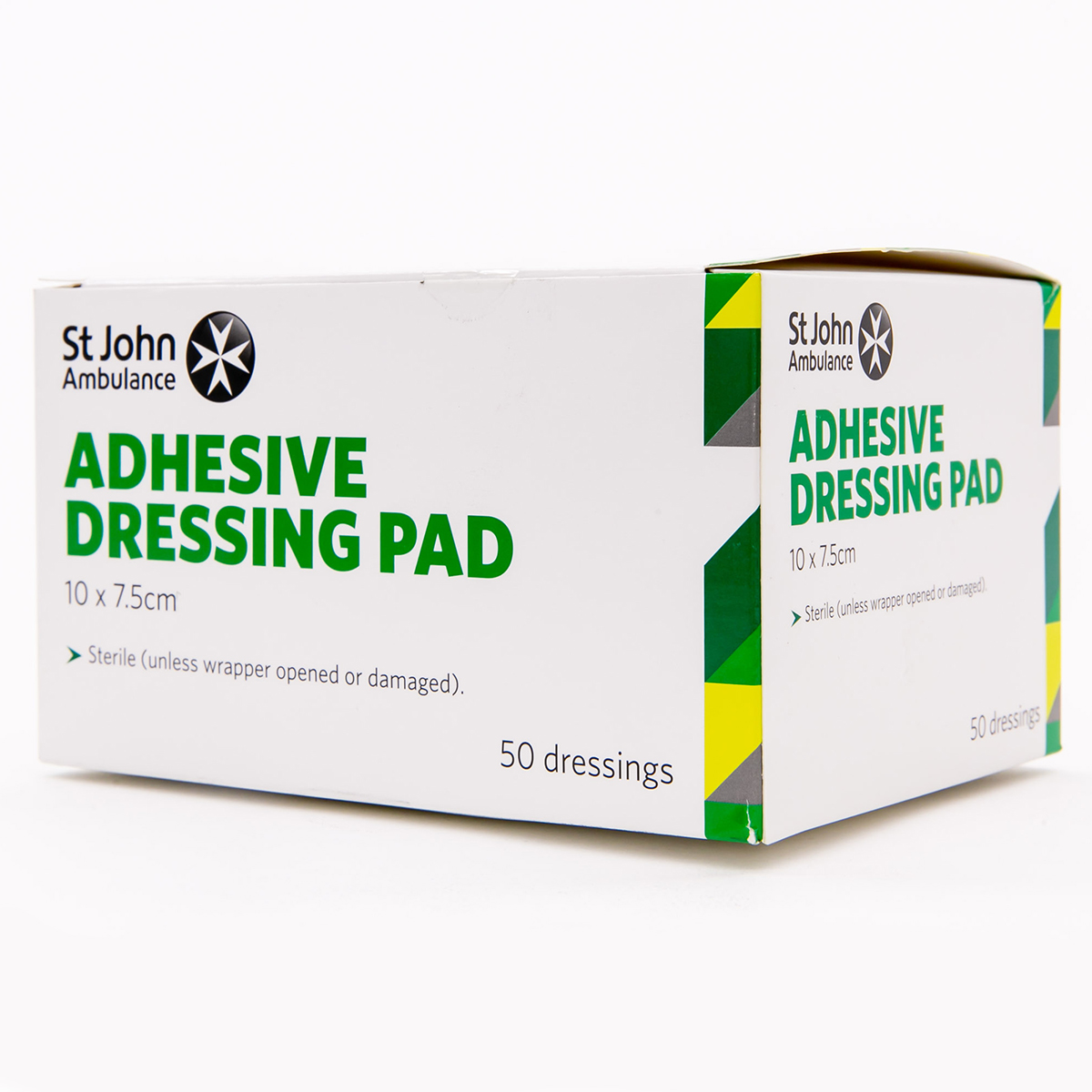 Pack of 50 10cm x 7.5cm St John Ambulance Large Adhesive Dressing Pads