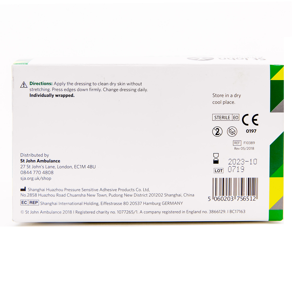 Pack of 50 10cm x 7.5cm St John Ambulance Large Adhesive Dressing Pads