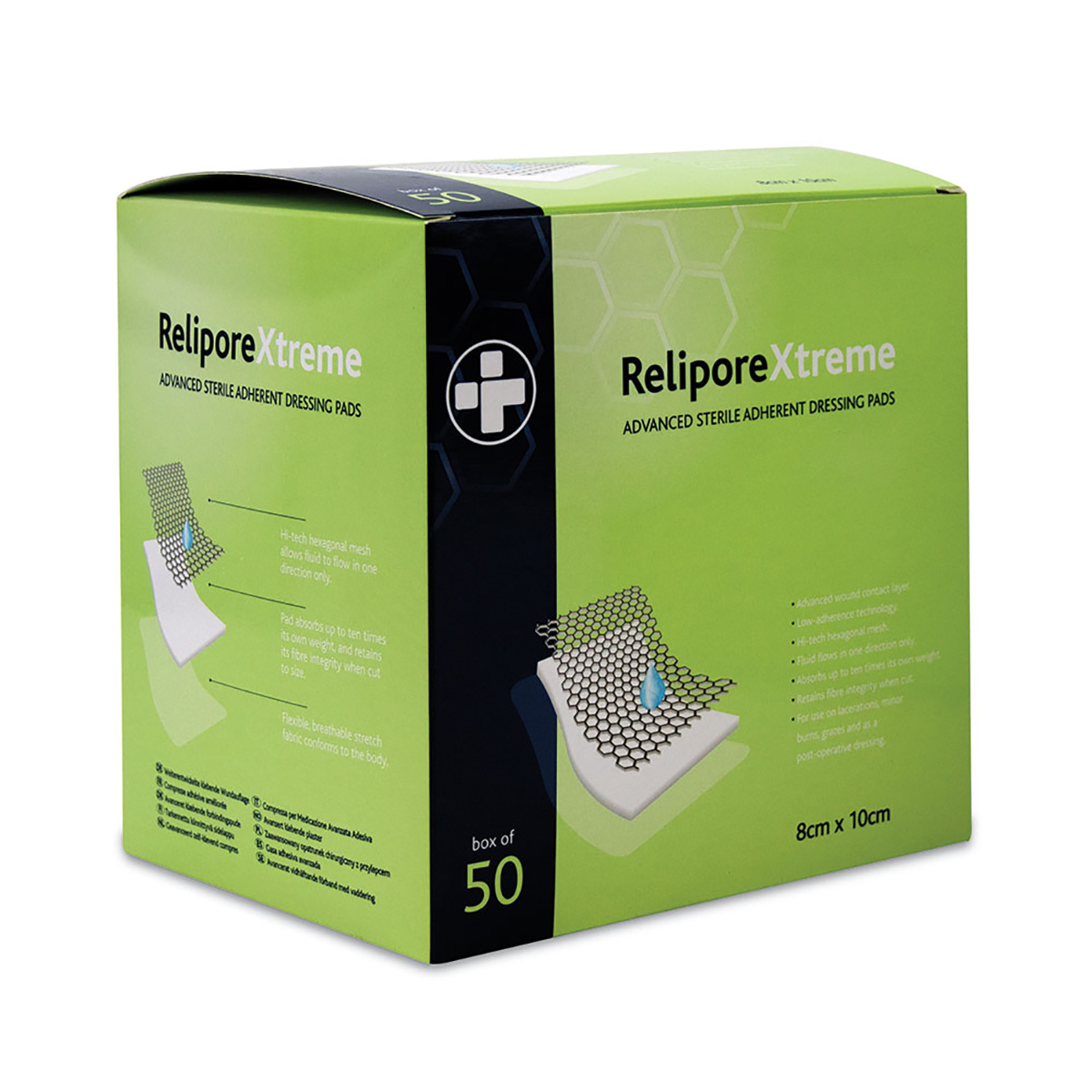 Pack of 50 8cm x 10cm Reliporextreme Dressing Pad